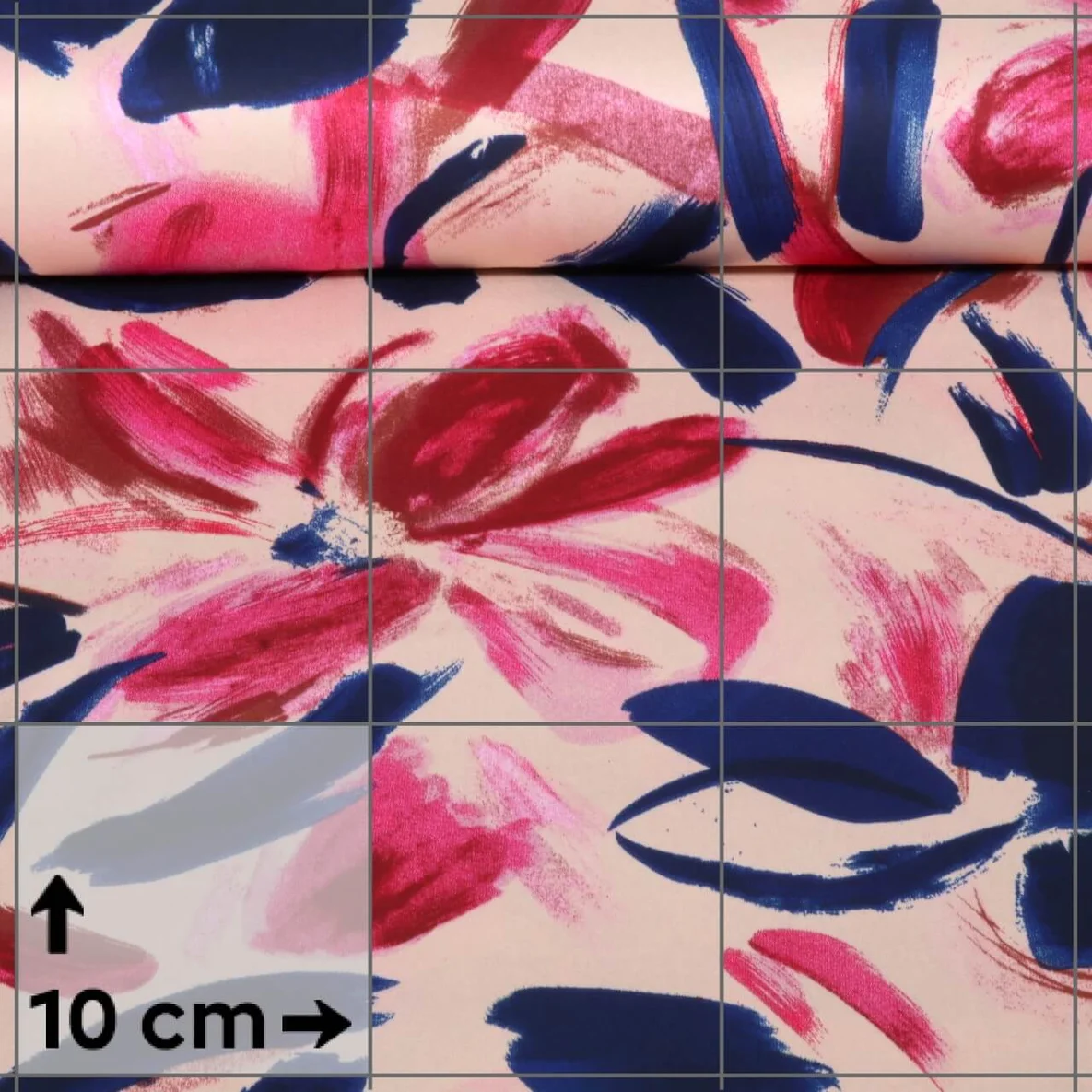 Satin Blumen Gemalt Rosa Blau