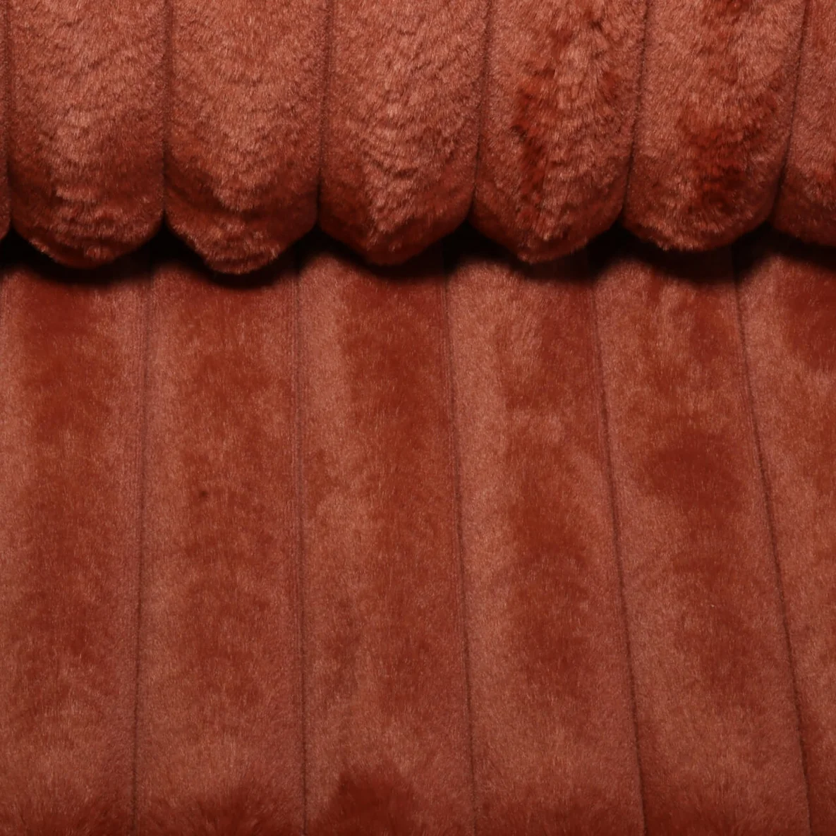 Schweres Plüschfell Streifen Terracotta