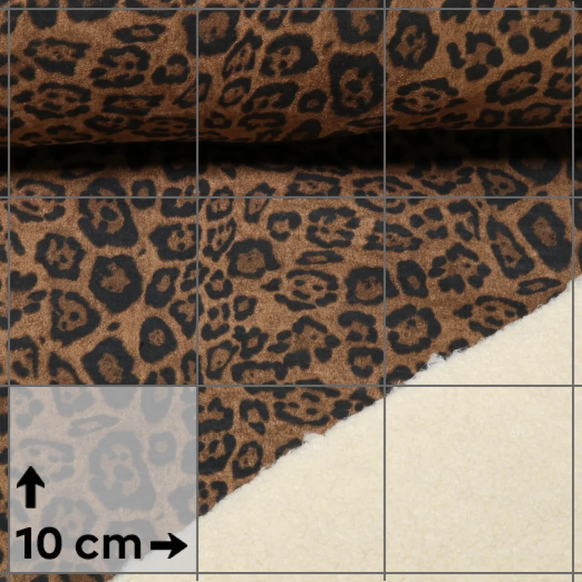 Scuba Wildlederimitat B-Trendy Leo mit Teddy Hellbraun