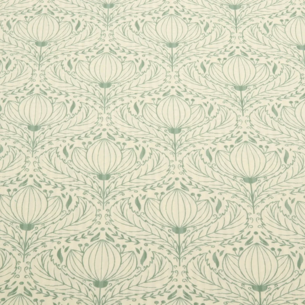 Seersucker Blüten Ecru Grün