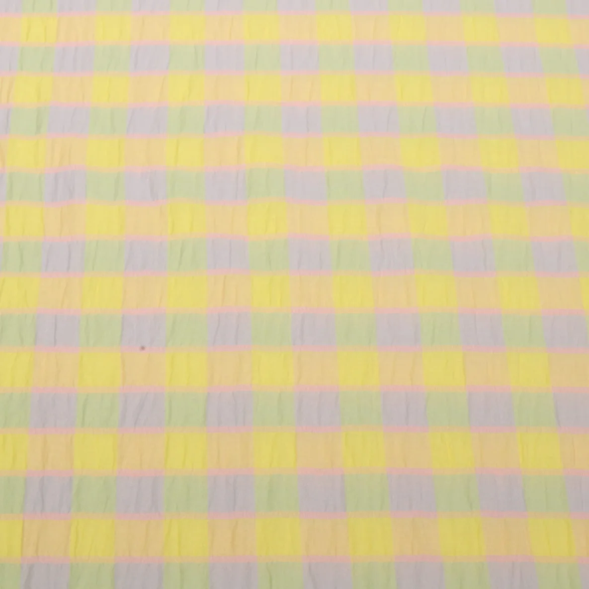 Seersucker Karo Gelb