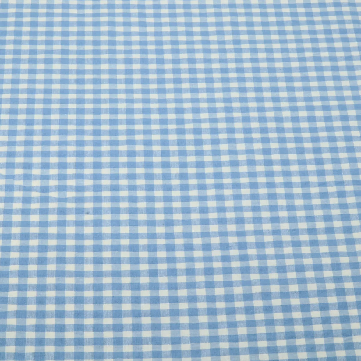 Seersucker Karo Hellblau Ecru