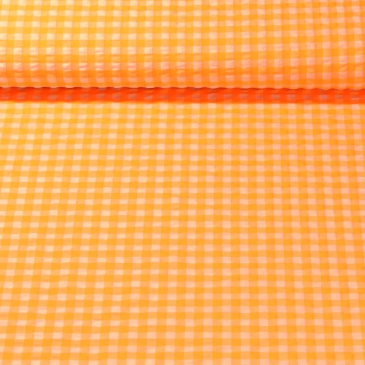 Seersucker Karo Klein Neon Orange
