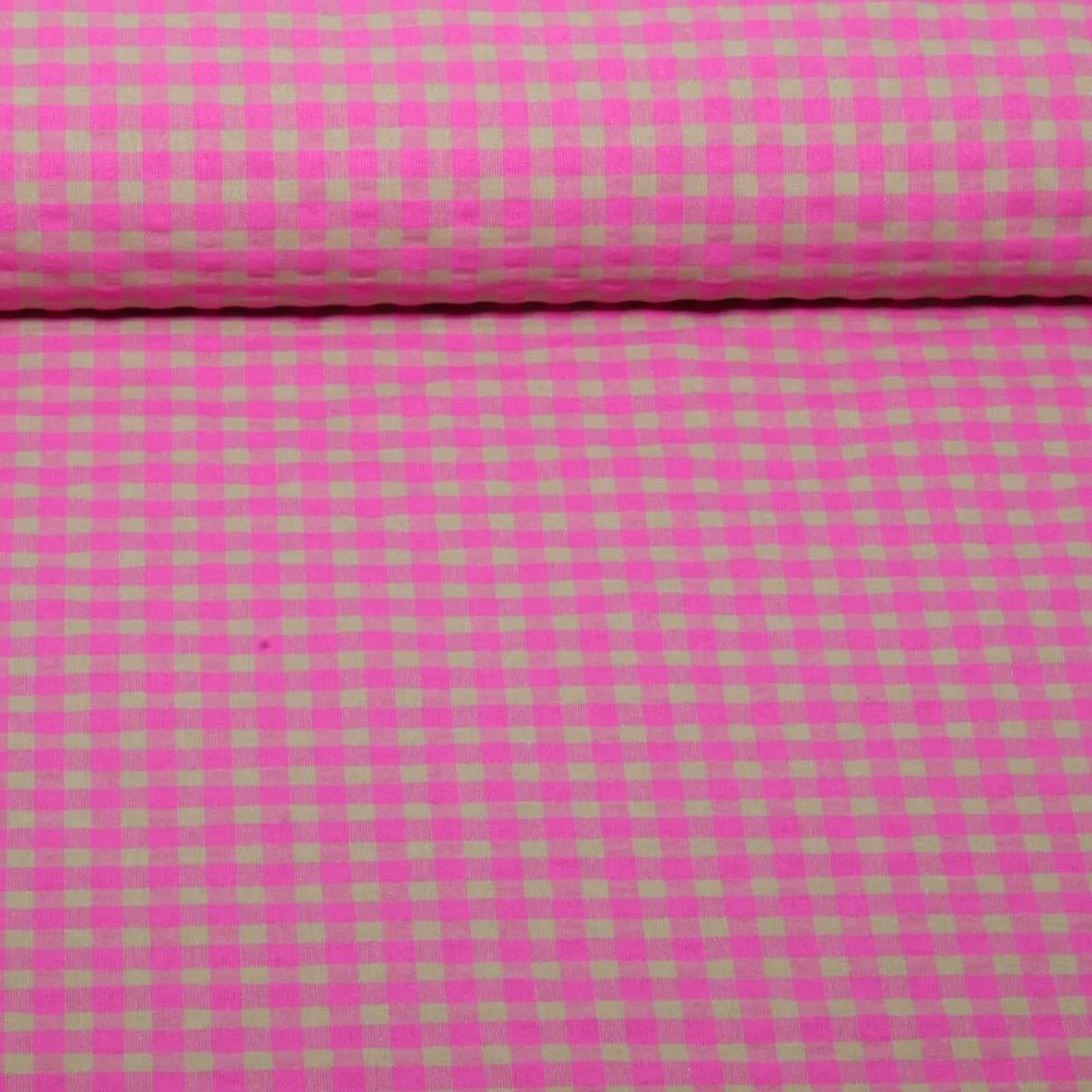 Seersucker Karo Pink Beige