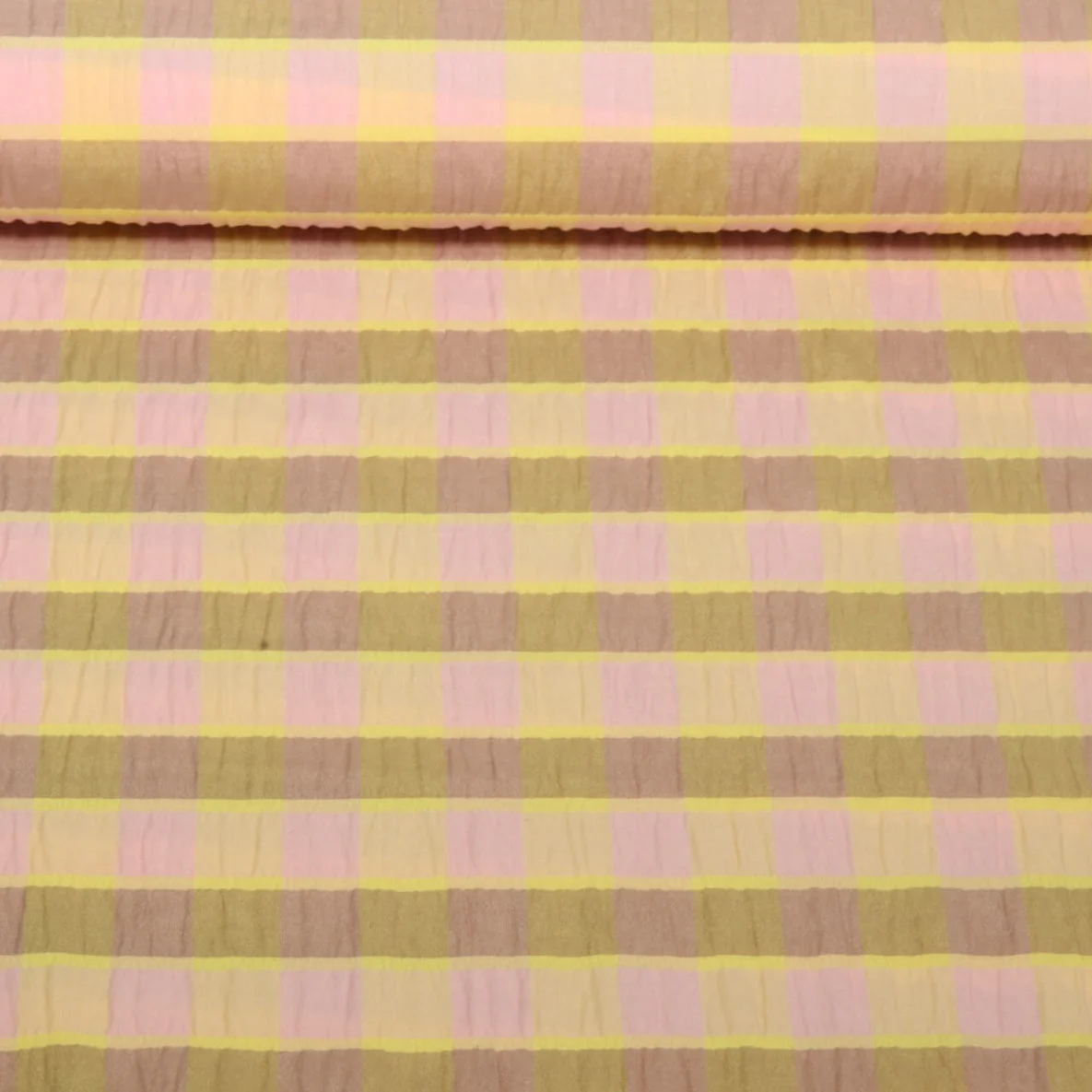 Seersucker Karo Rosa