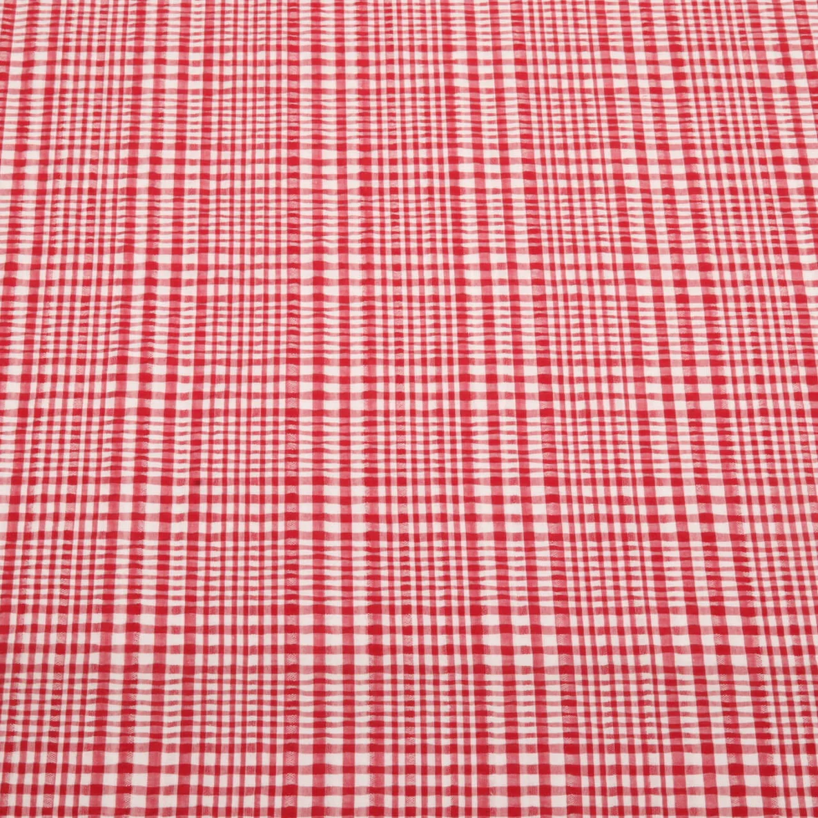 Seersucker Karo Rot