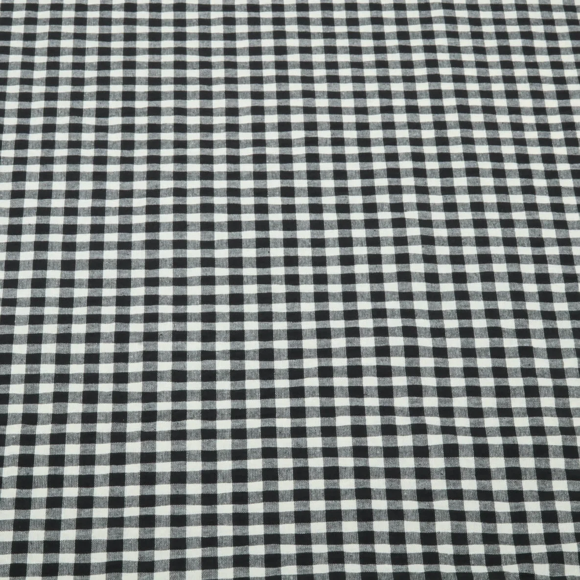 Seersucker Karo Schwarz Ecru