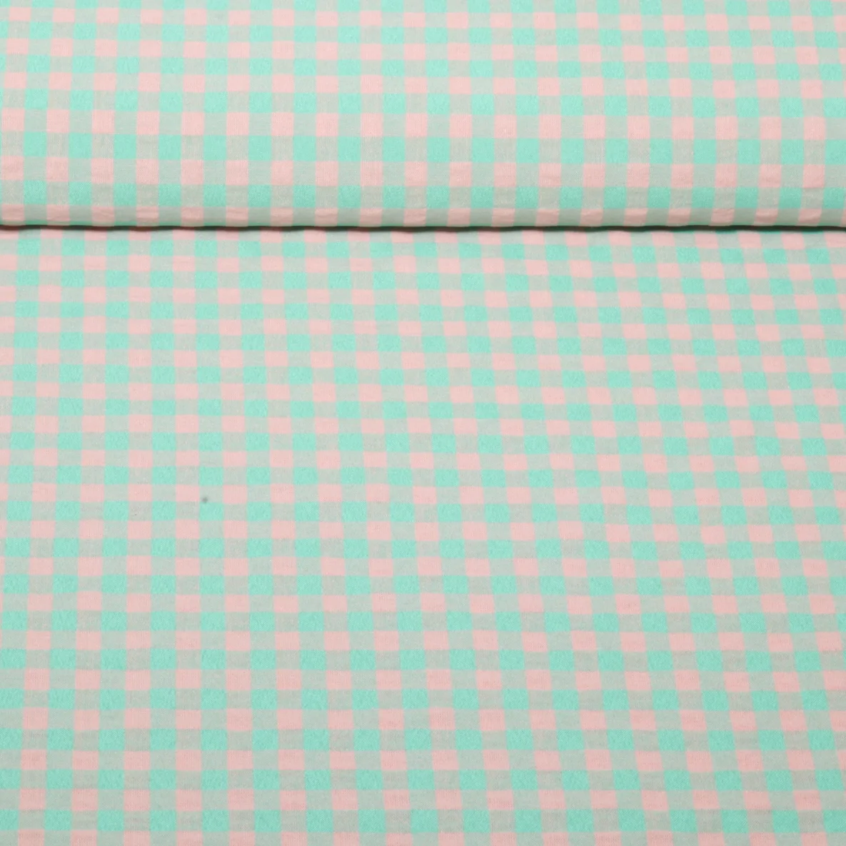 Seersucker Karo XL Mint Rosa