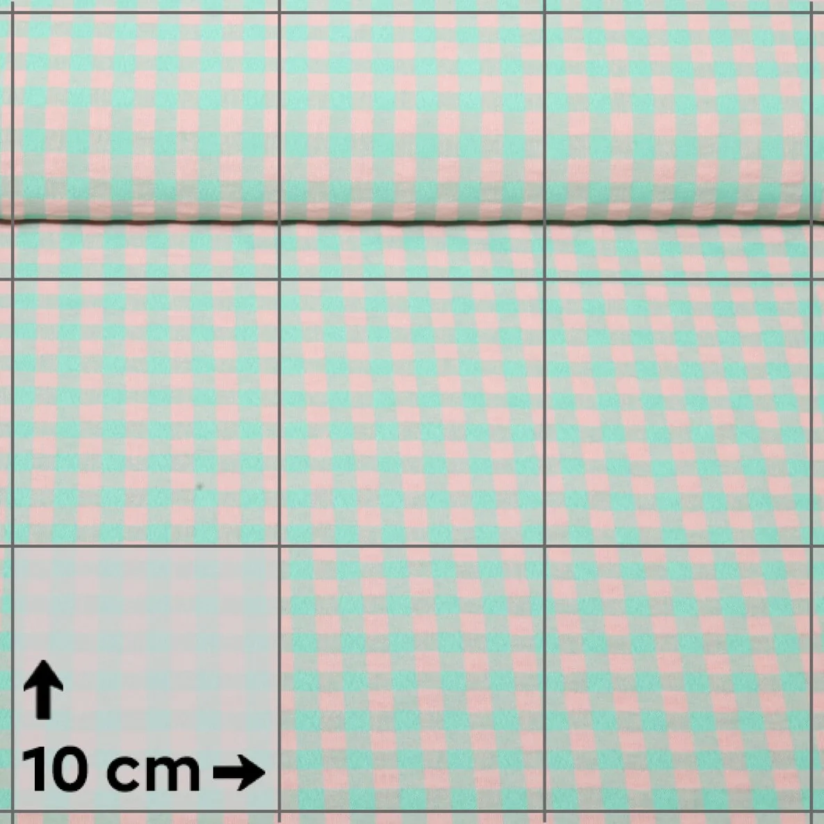 Seersucker Karo XL Mint Rosa