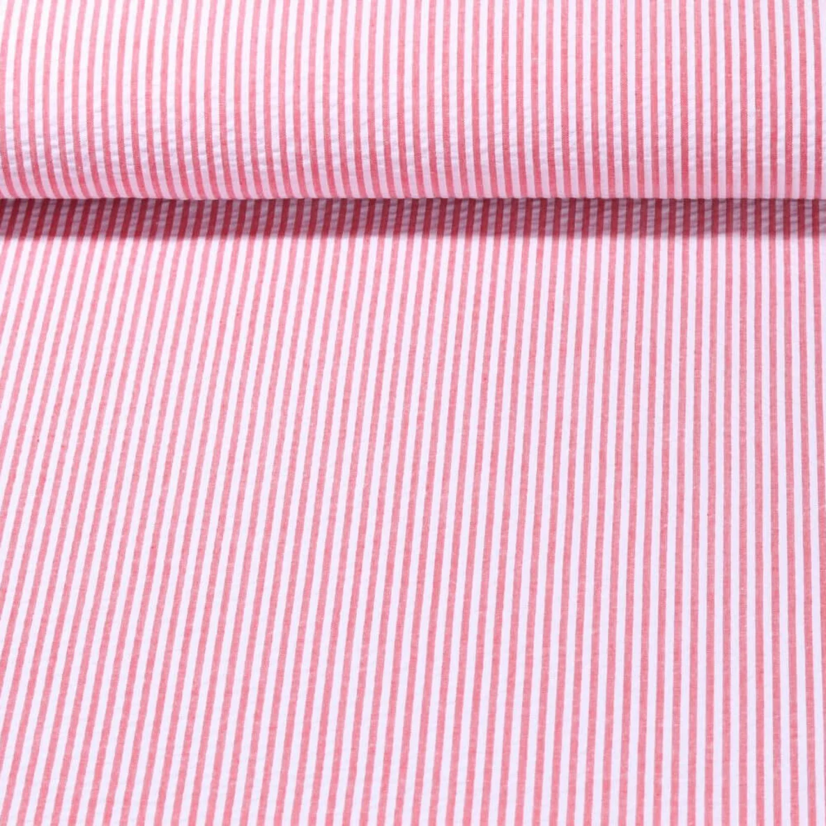 Seersucker Streifen Rot