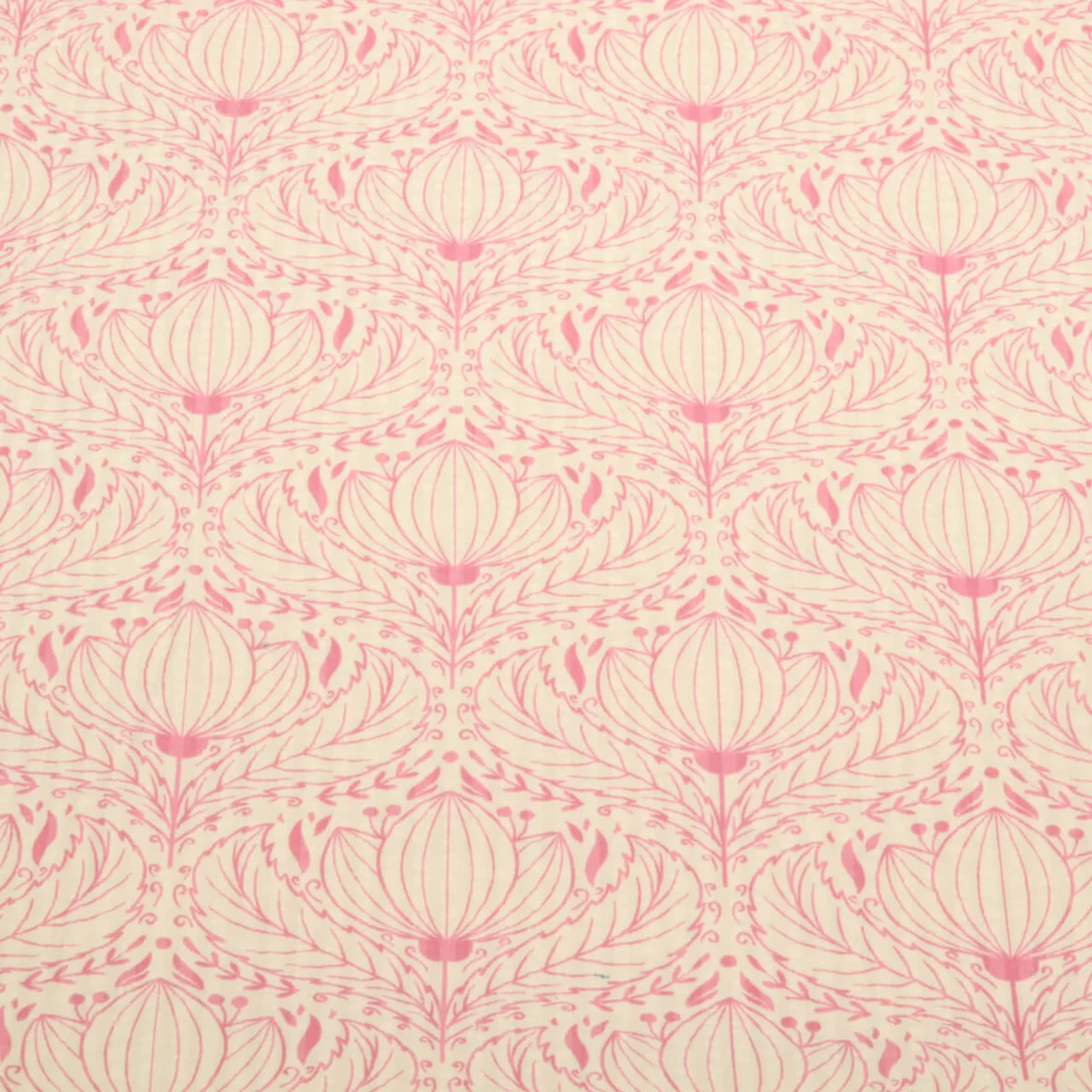 Seersucker Vintage Blüten Ecru Rosa