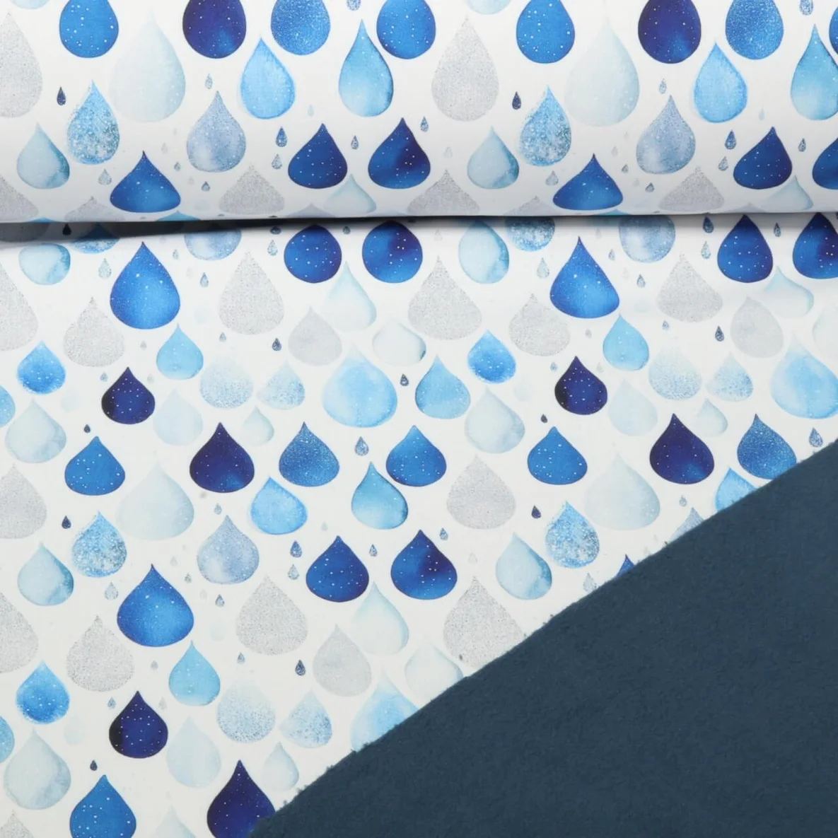 Softshell Regentropfen Weiß Blau
