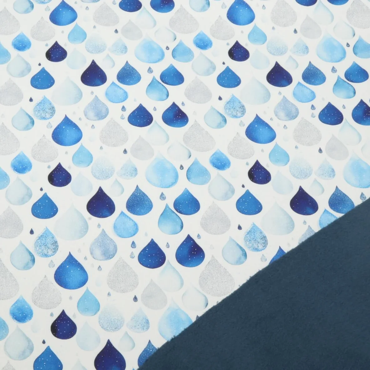 Softshell Regentropfen Weiß Blau