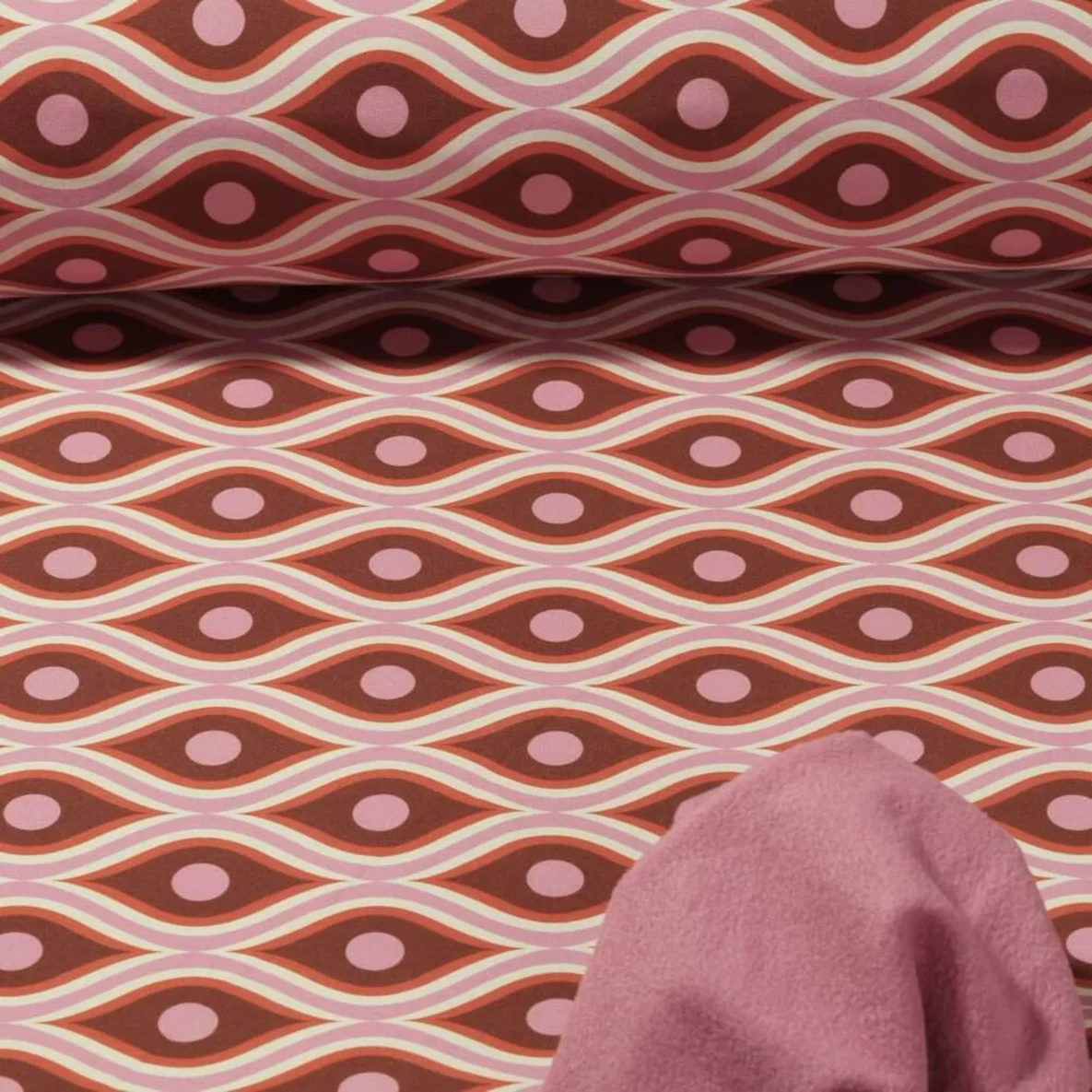 Softshell Retro Waben Vanille Rosa