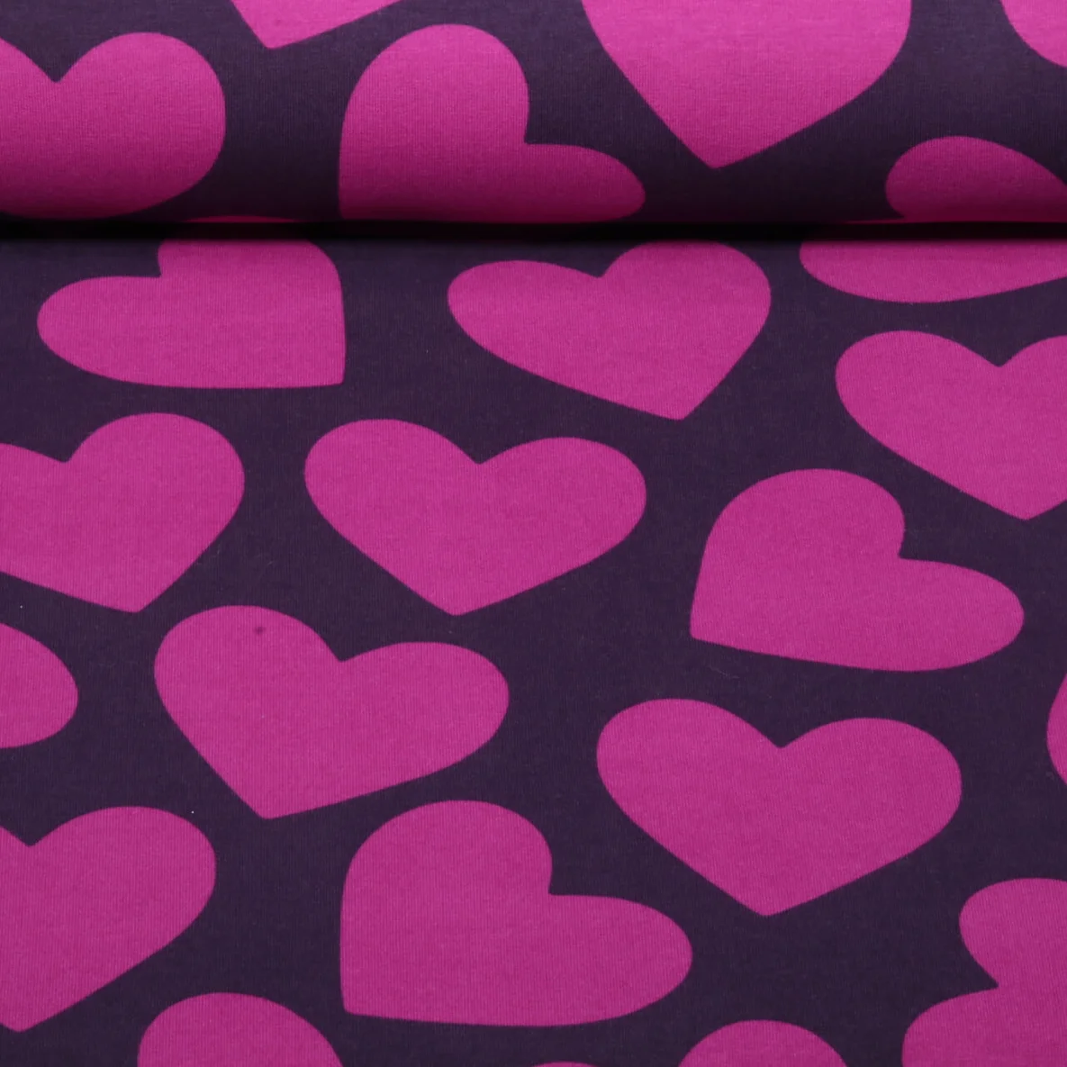 Softsweat Große Herzen Aubergine Magenta Angeraut