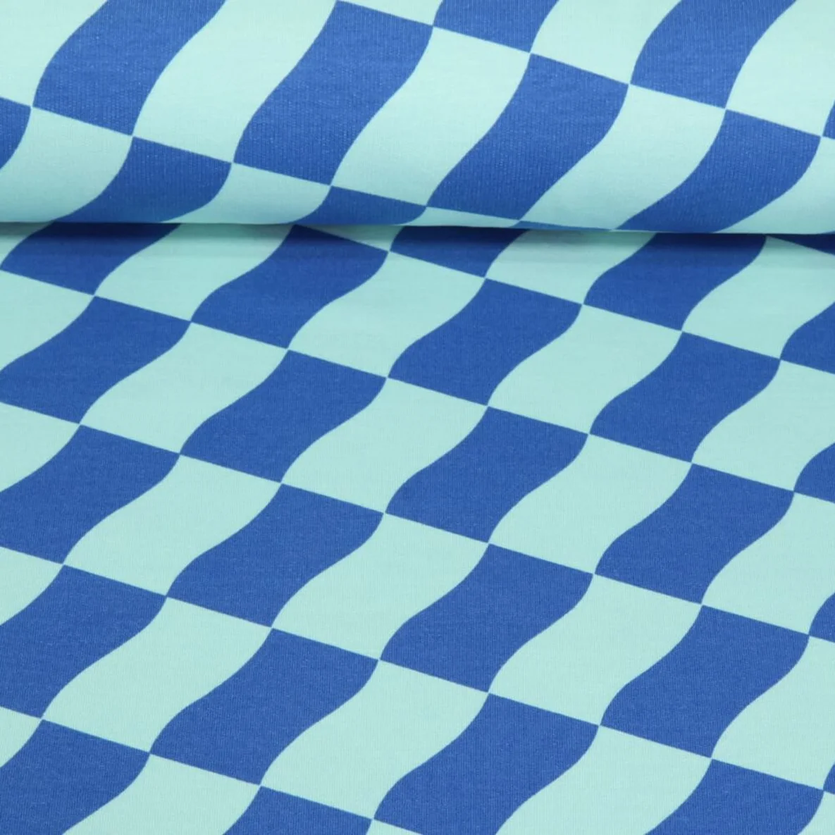 Softsweat Rechtecke Welle Mint Tintenblau