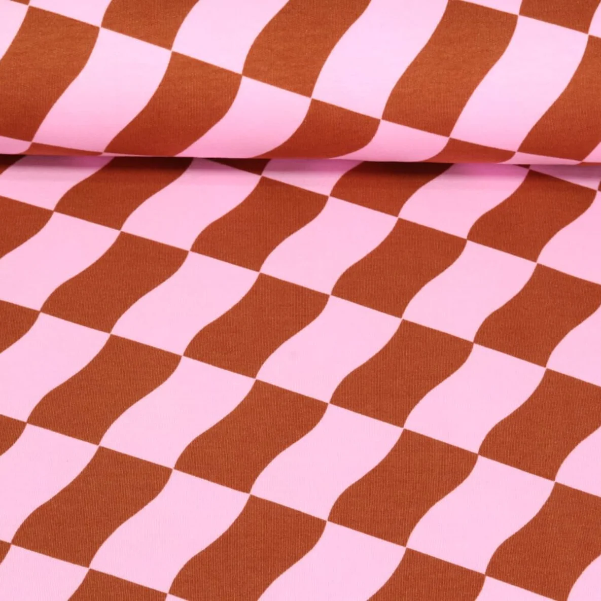 Softsweat Rechtecke Welle Rosa Braun