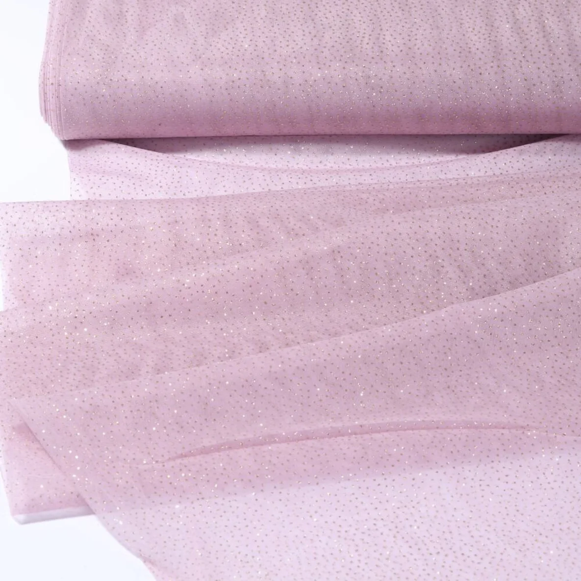 Softtüll Glitzer Gold Blassrosa