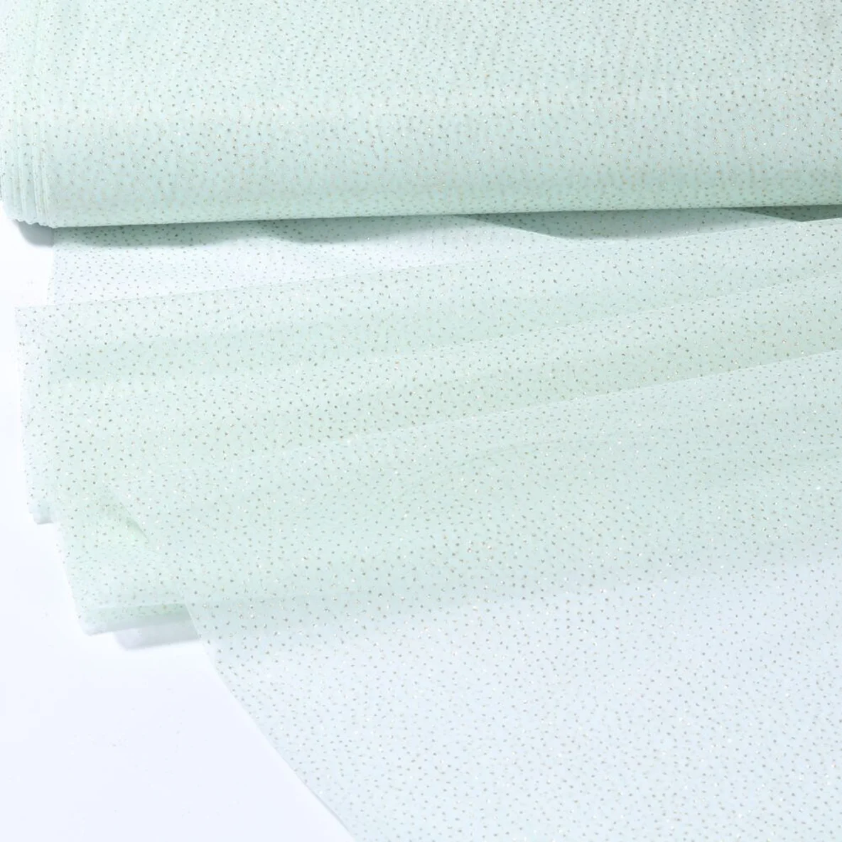 Softtüll Glitzer Gold Mint