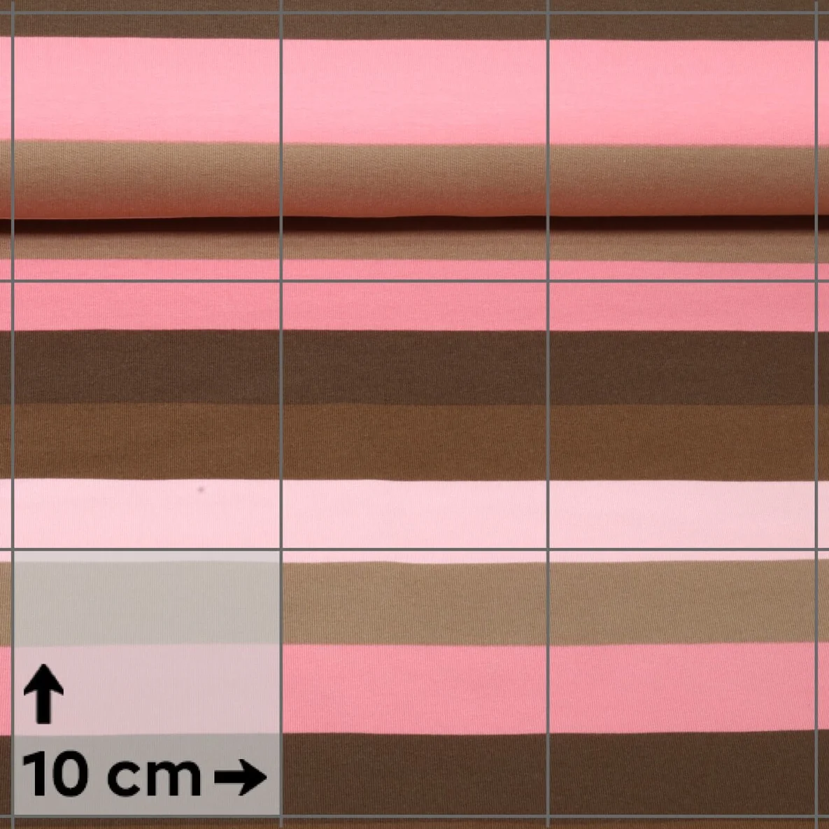 Sommersweat B-Trendy Streifen Rosa-Braun