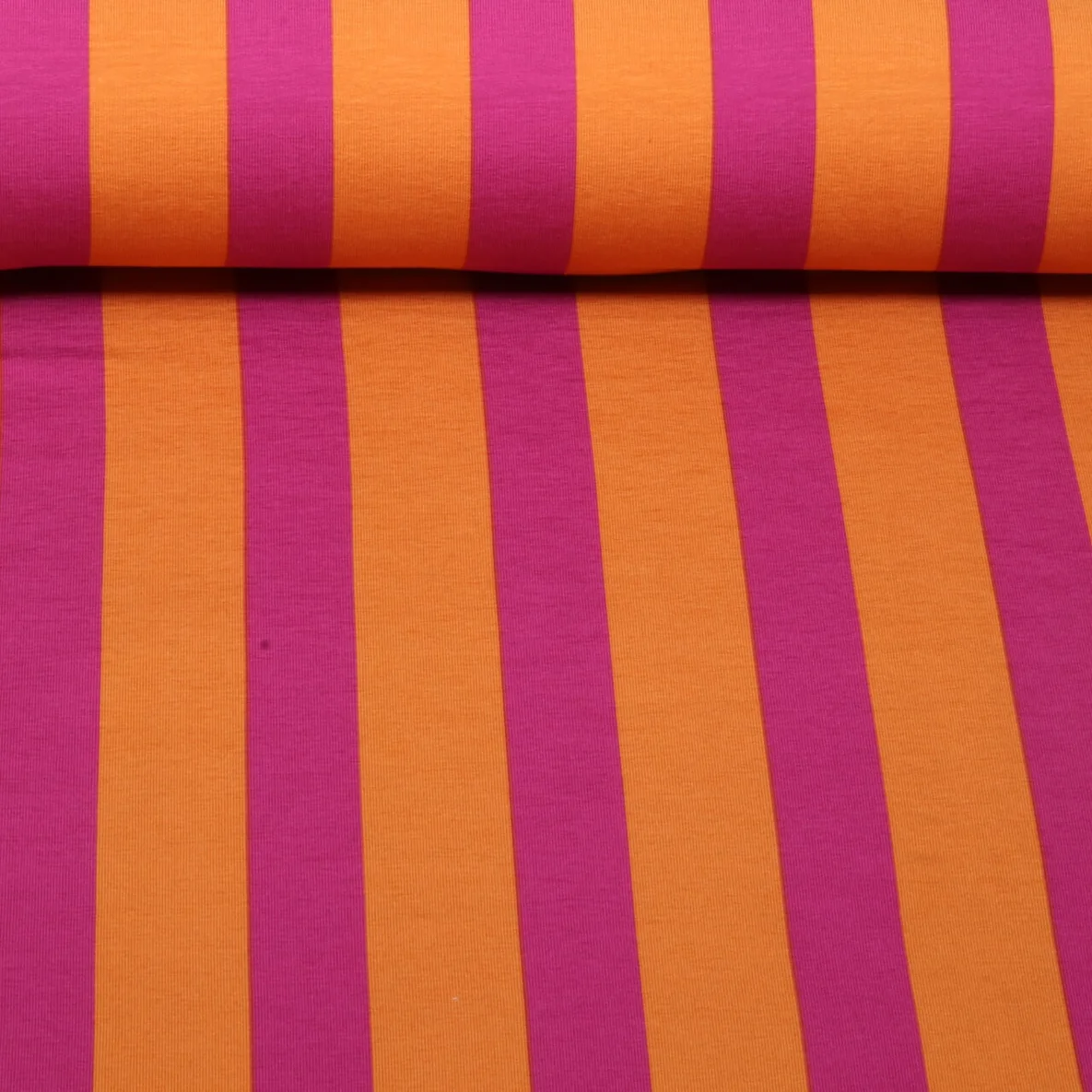 Sommersweat Blockstreifen Orange Pink