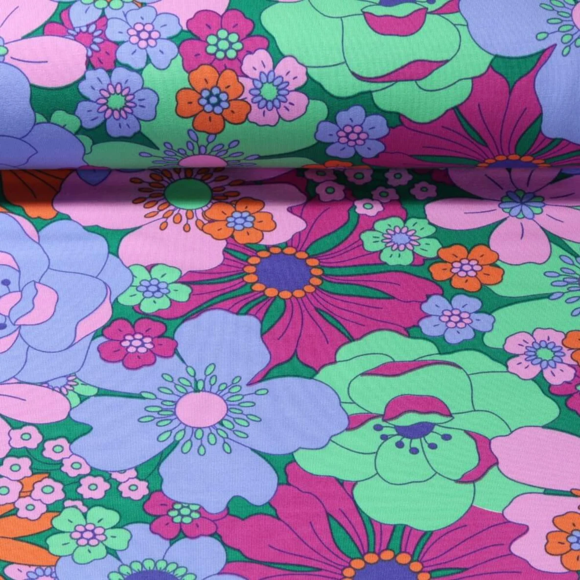 Sommersweat "Blomster" Grün