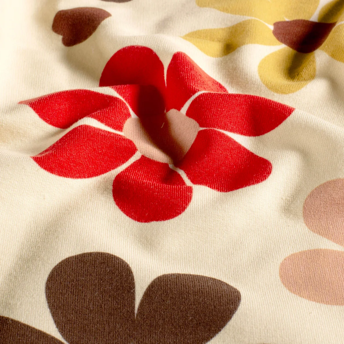Sommersweat French Terry Blumen Ecru Multicolor