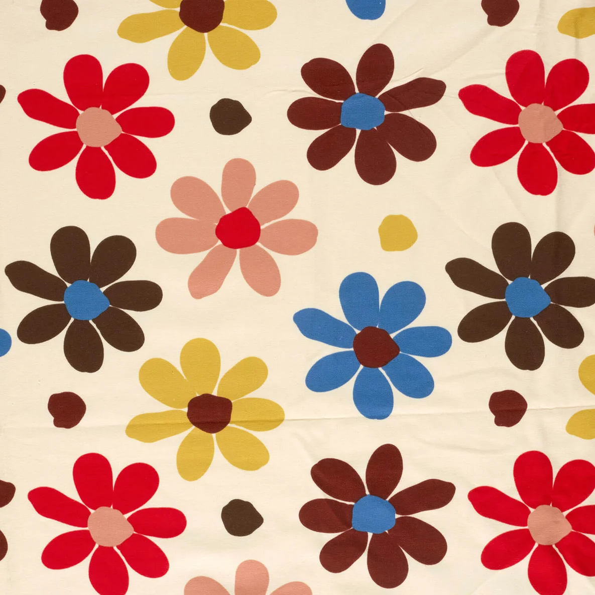 Sommersweat French Terry Blumen Ecru Multicolor