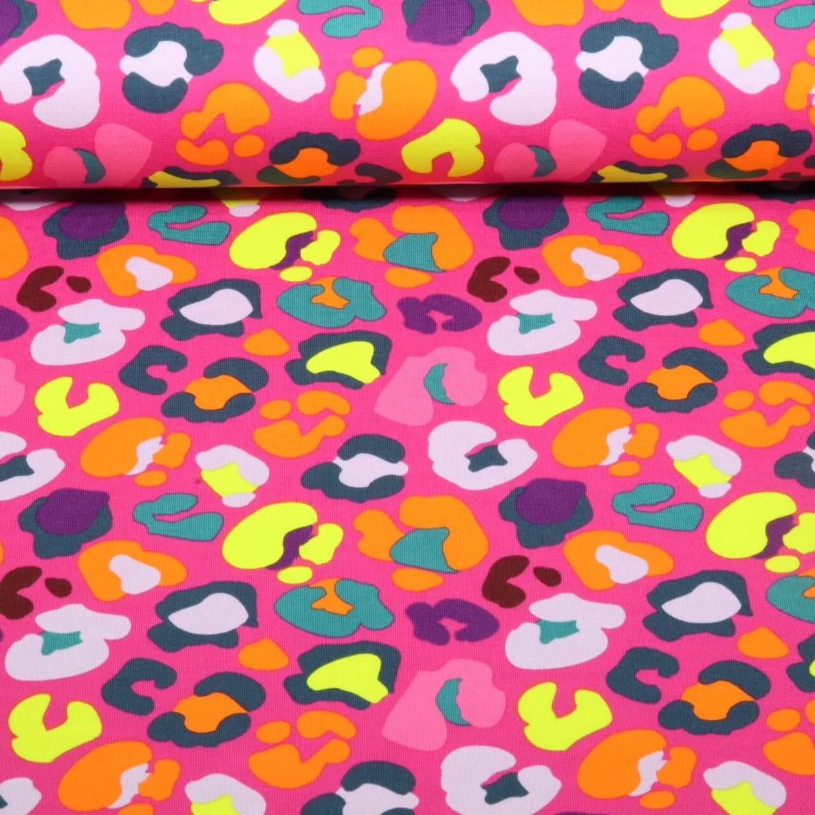 Sommersweat French Terry Buntes Leomuster Pink