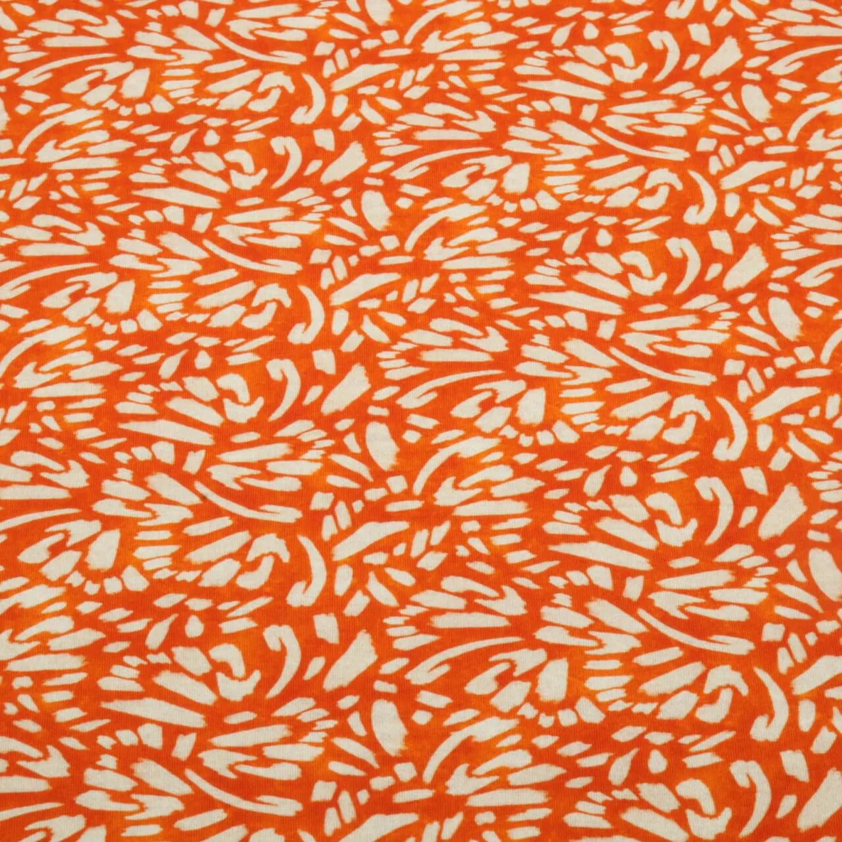 Sommersweat French Terry Kleine Pinselstriche Orange