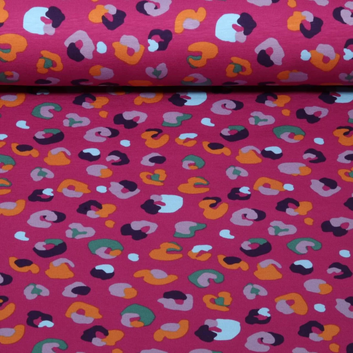 Sommersweat French Terry Leopard Pink