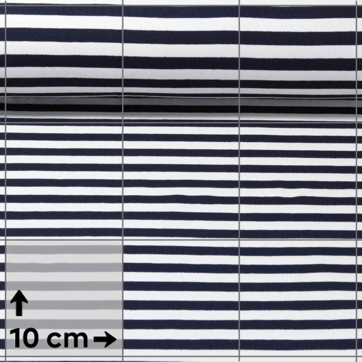 Sommersweat French Terry Streifen Ecru Marine Garngefärbt