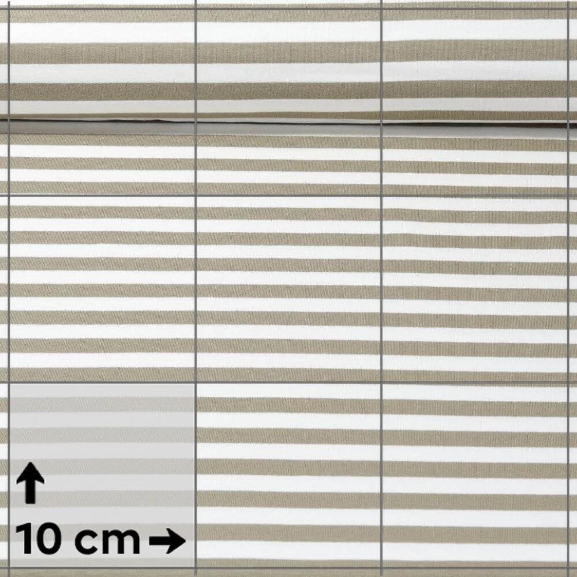 Sommersweat French Terry Streifen Ecru Olive Garngefärbt