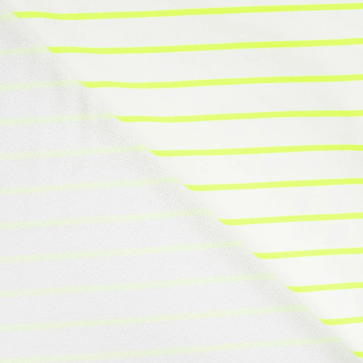 Sommersweat - French Terry Streifen Weiß Neon Gelb