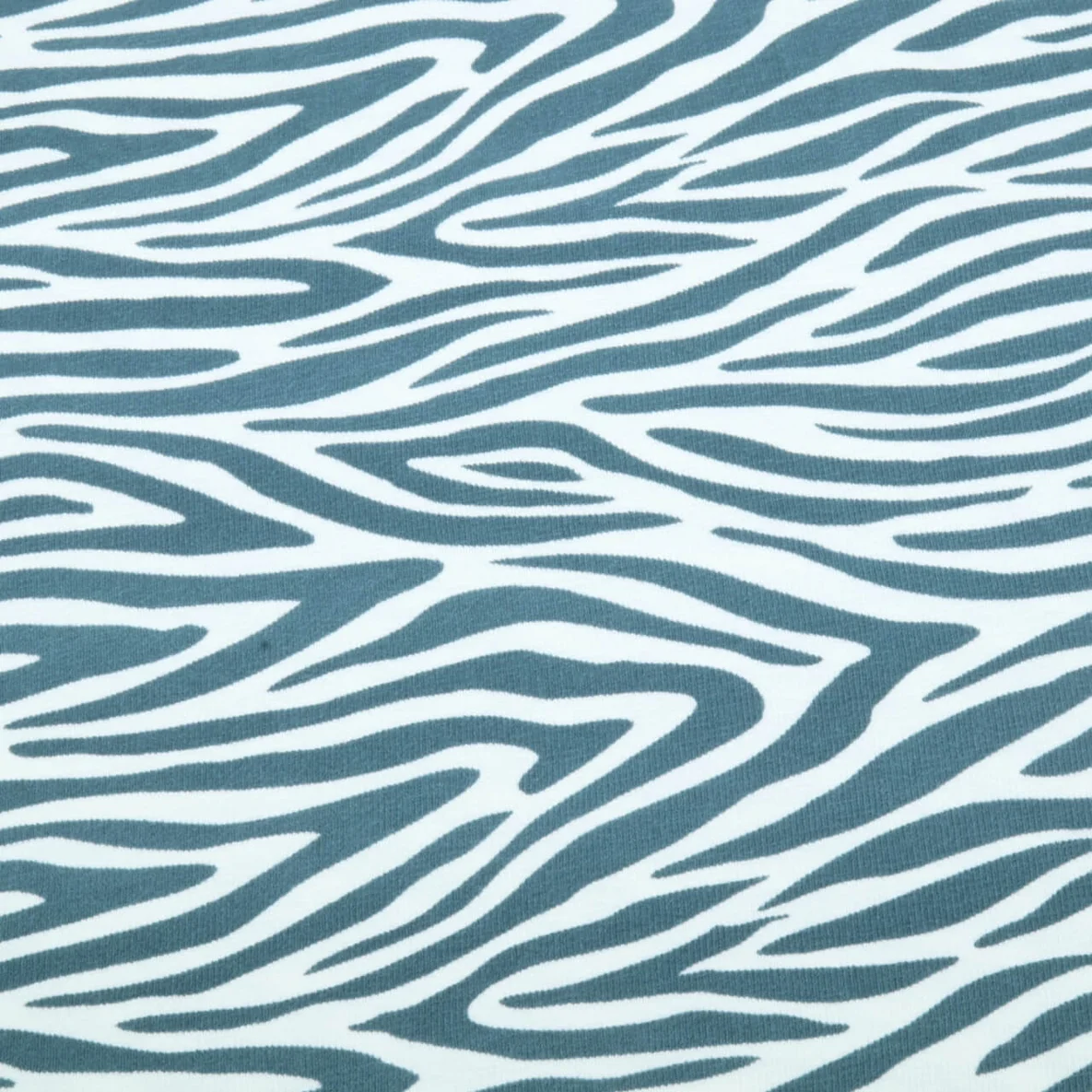 Sommersweat Krepp Zebra Ecru Petrol