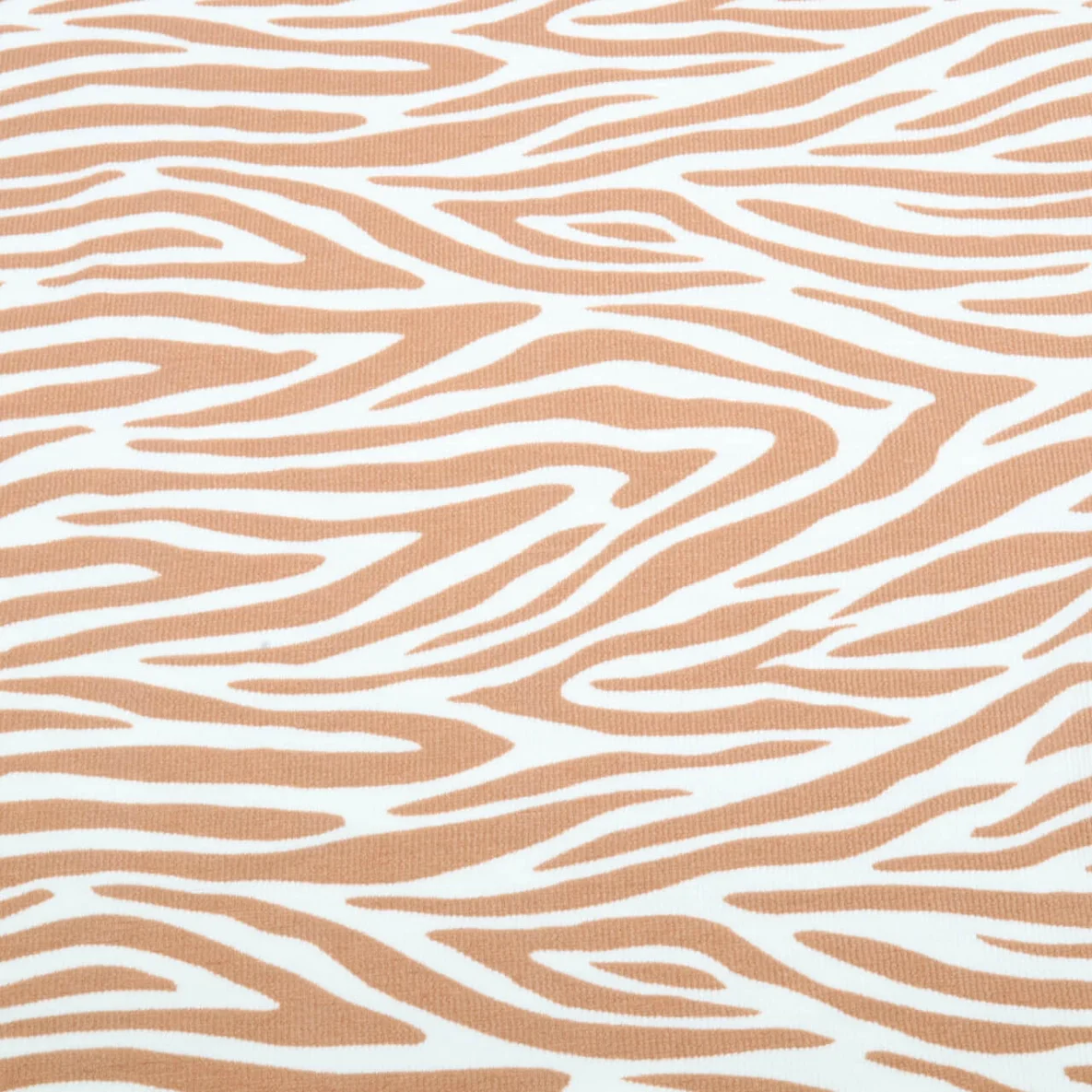 Sommersweat Krepp Zebra Weiß Hellbraun