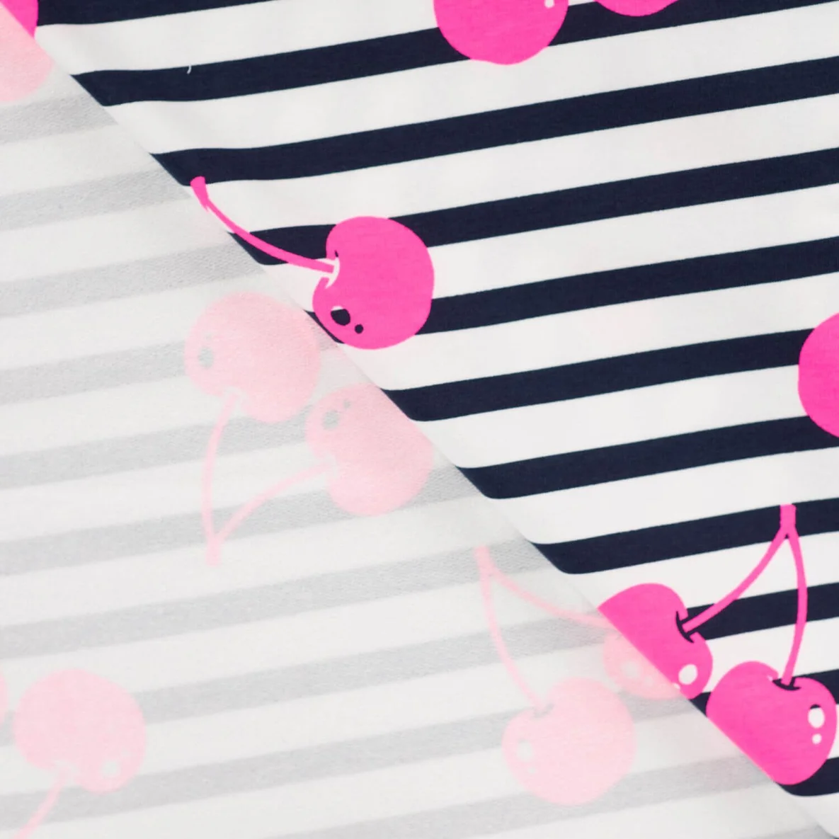 Sommersweat Streifen Neon Kirschen