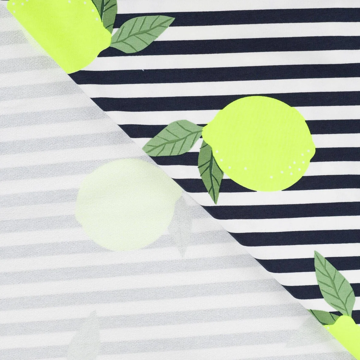 Sommersweat Streifen Neon Zitronen