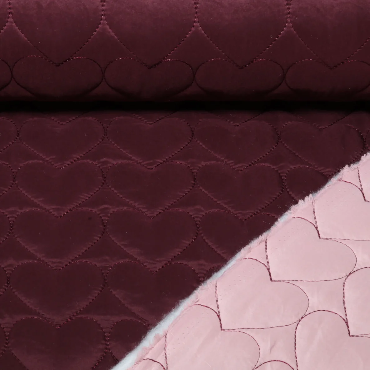 Steppstoff B-Trendy Wasserdicht Herzen Bordeaux