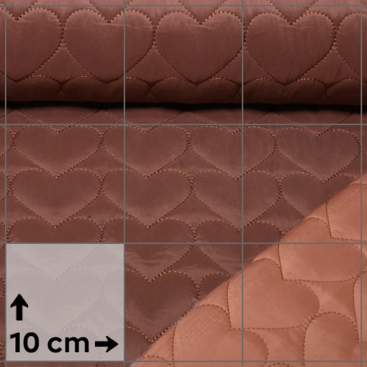 Steppstoff B-Trendy Wasserdicht Herzen Braun