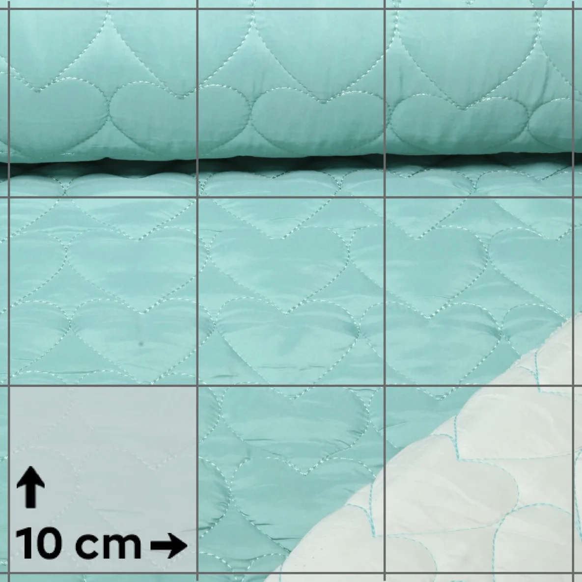 Steppstoff B-Trendy Wasserdicht Herzen Hellmint