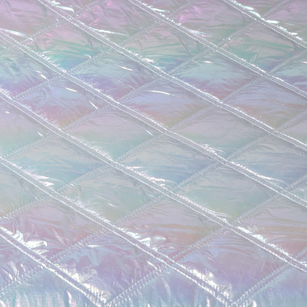 Steppstoff Metallic Regenbogen Silber