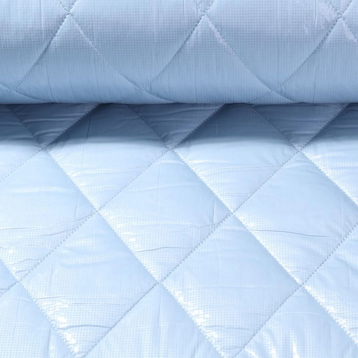 Steppstoff Rauten Hellblau 