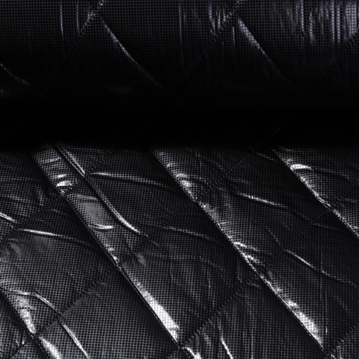 Steppstoff Rauten Schwarz 