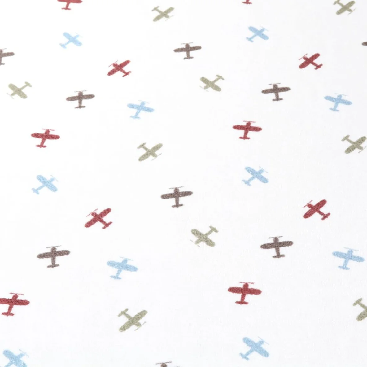 Stretch Frottee Flugzeuge Ecru