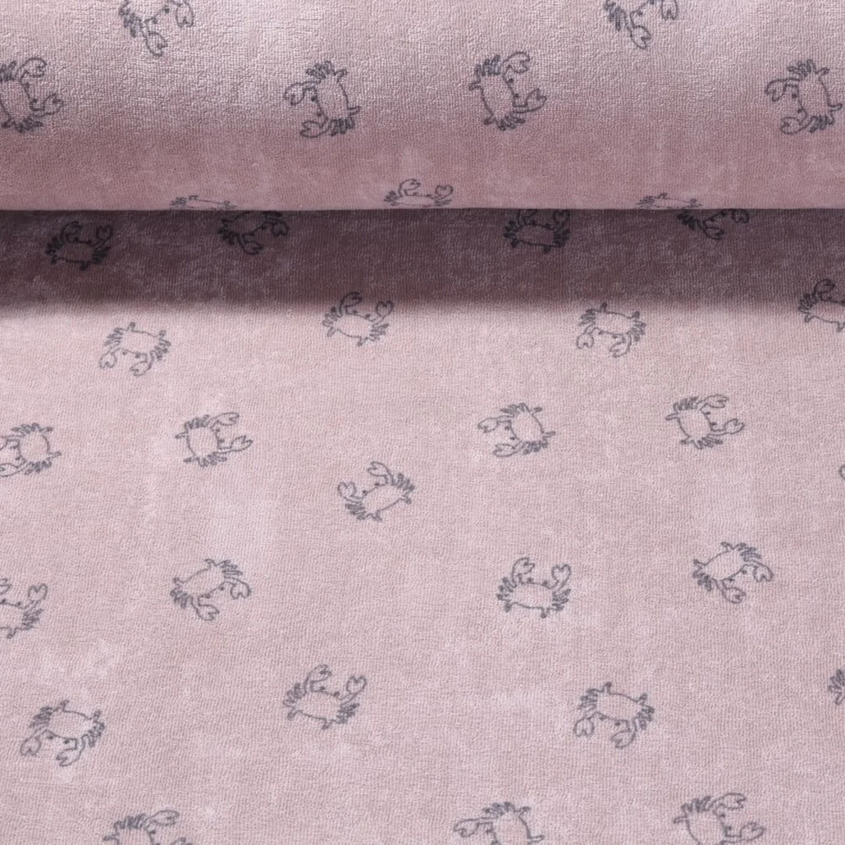 Stretch Frottee Krabben Altrosa