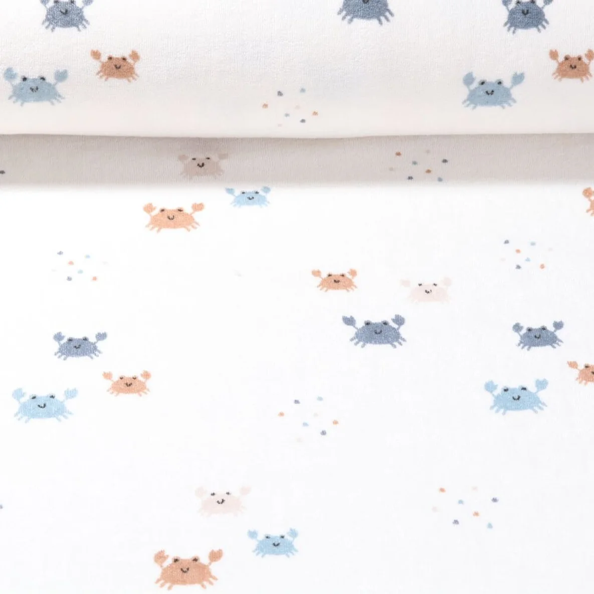 Stretch Frottee Krabben Ecru