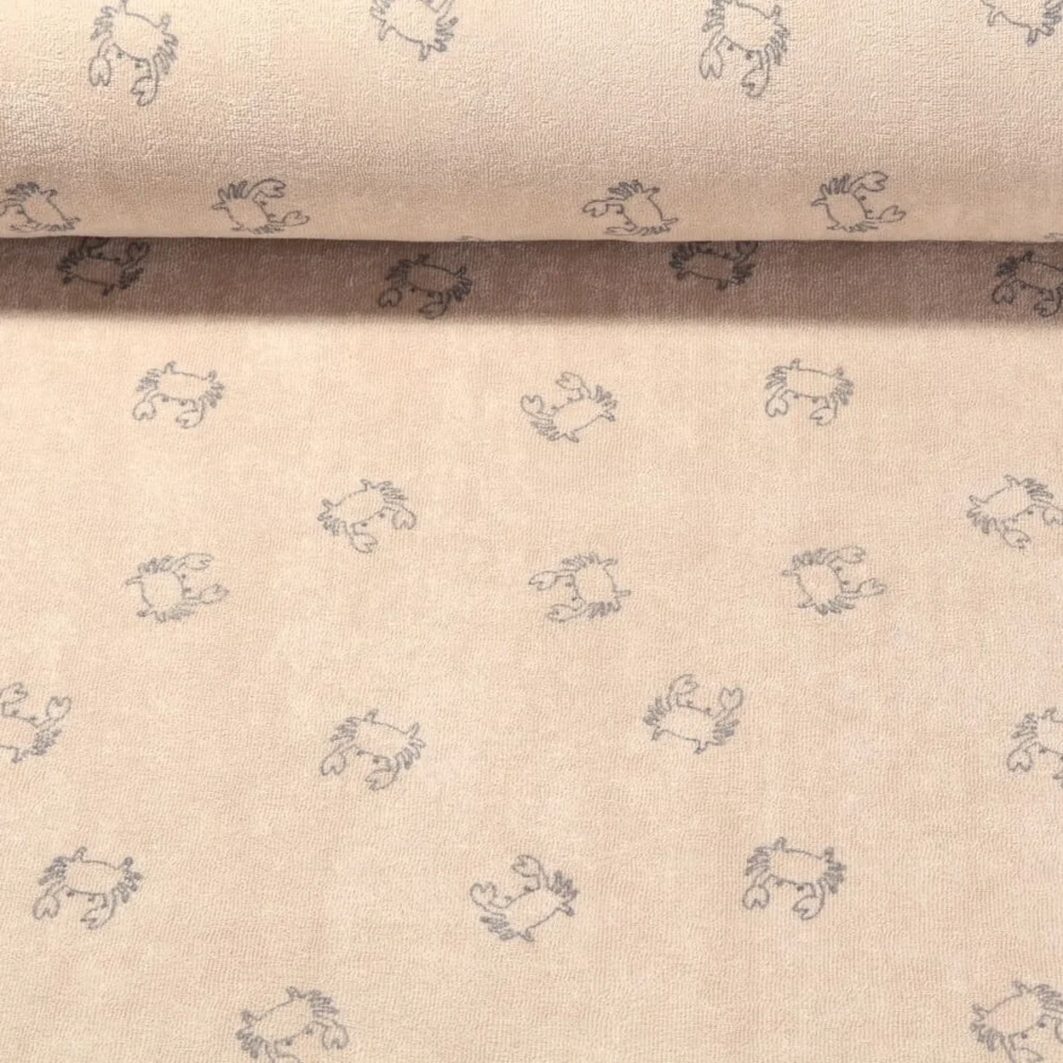 Stretch Frottee Krabben Sand