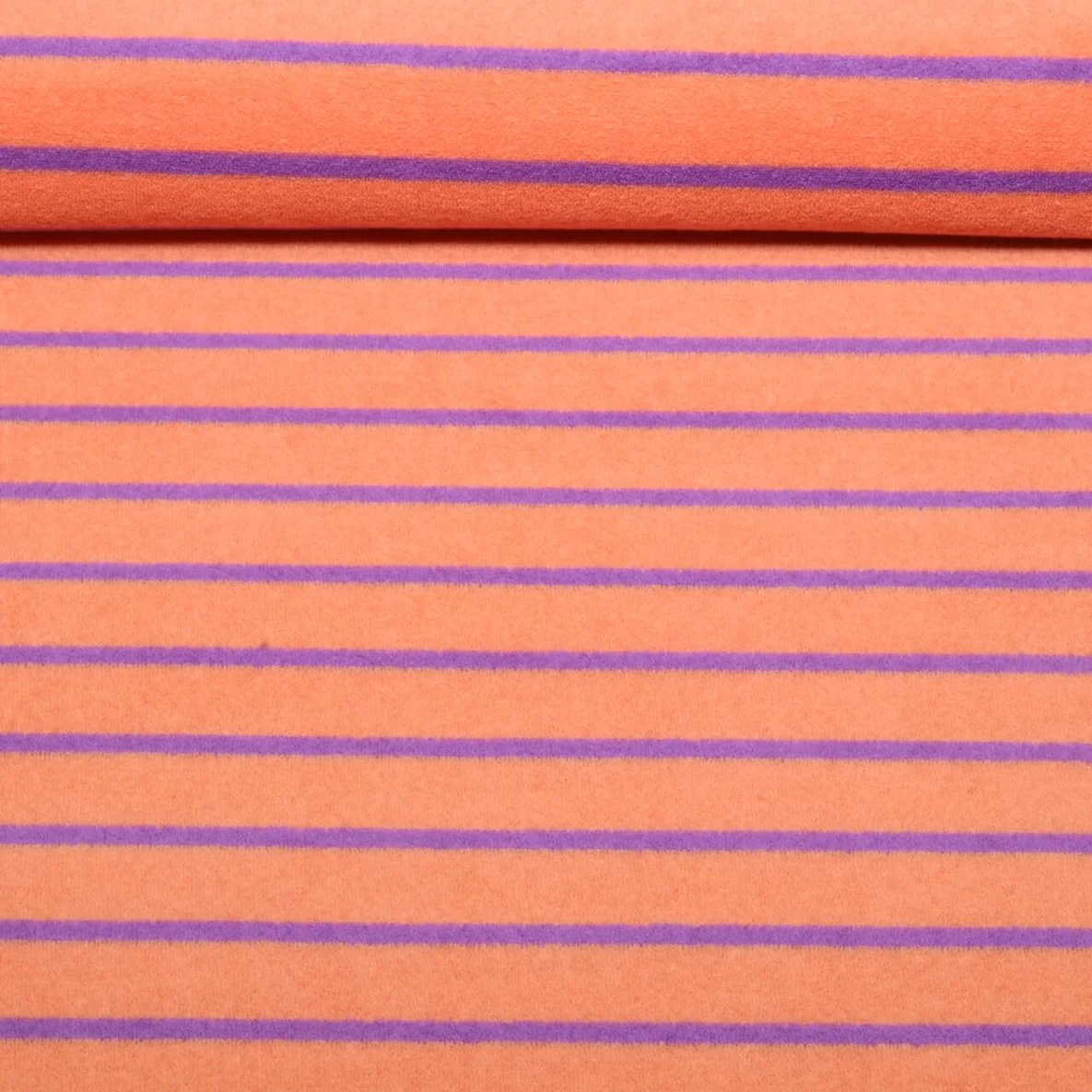 Stretch Frottee Streifen Orange Lila 