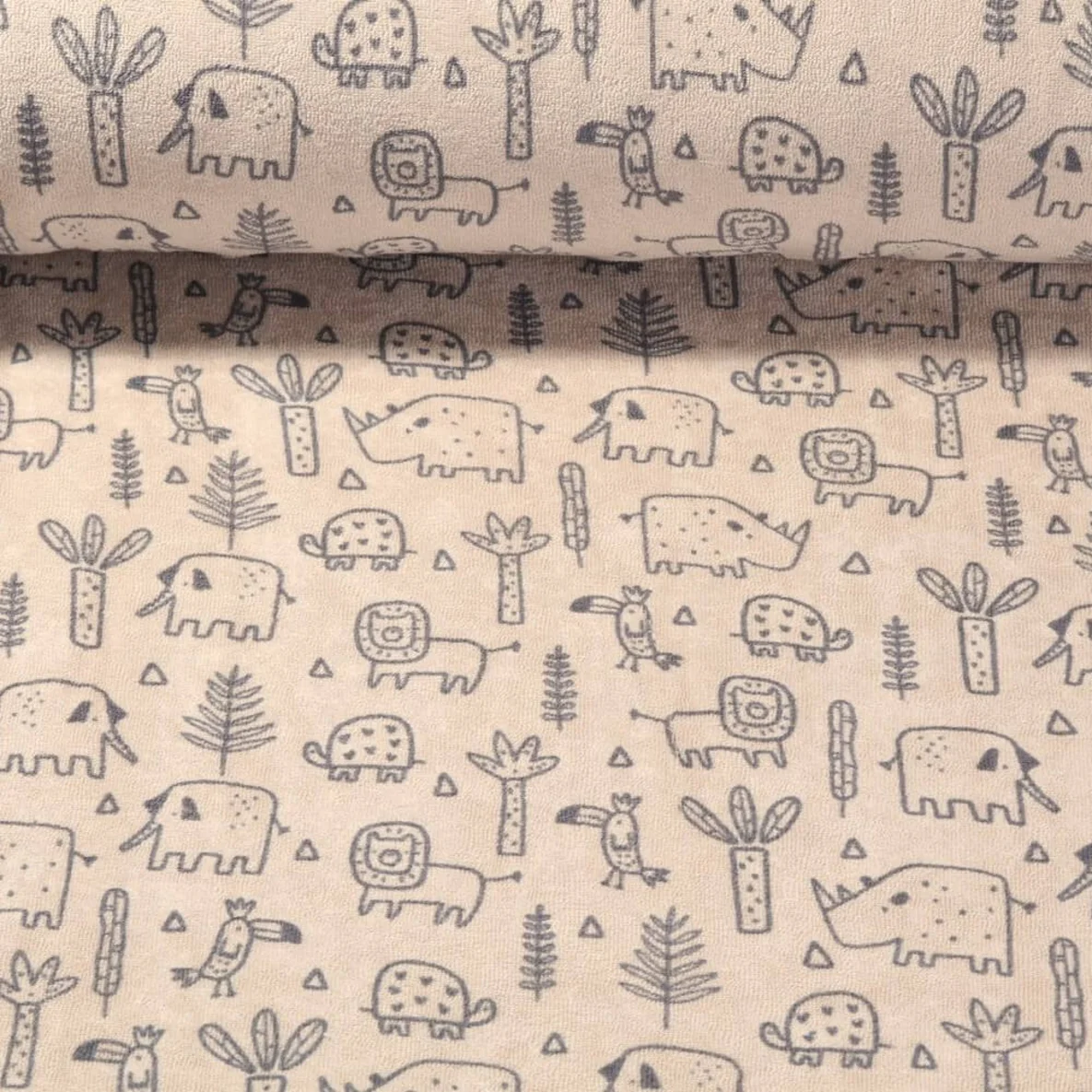 Stretch Frottee Tiere Sand
